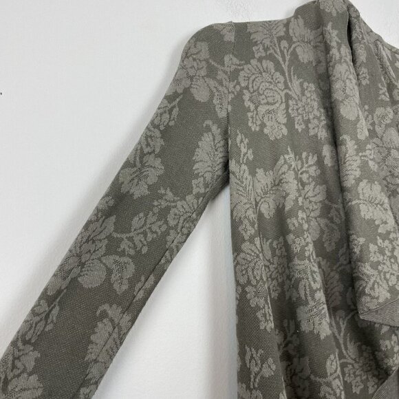 Knox Rose Green Floral Draped Front Open Cardigan Size XS - Picture 4 of 8